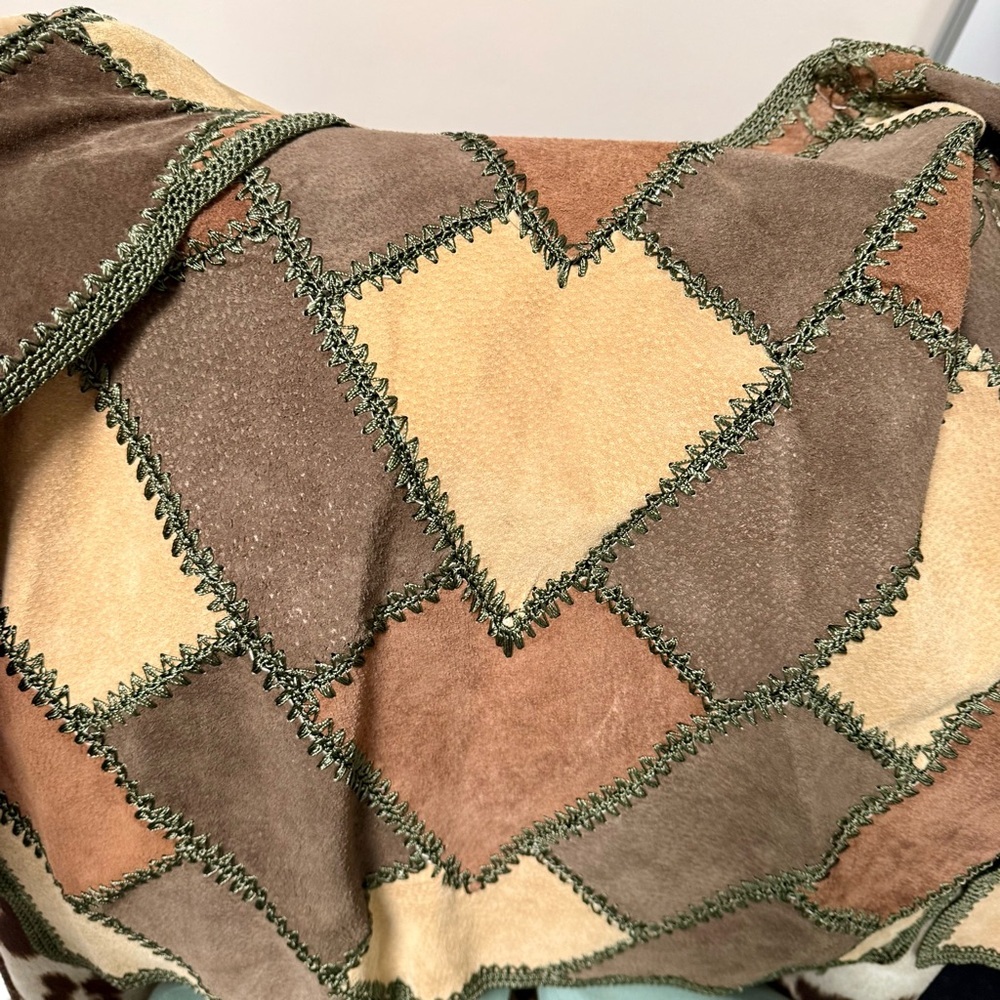 Vintage Brown Leather Patchwork Jacket - image 7